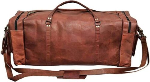 Vintage Leather Duffel Bag ART 103 - Image 3