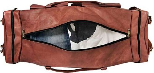 Vintage Leather Duffel Bag ART 103 - Image 4